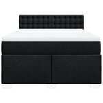 vidaXL Sommier à lattes de lit avec matelas Noir 160x200 cm Tissu
