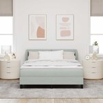 Lit à ressort vidaXL avec matelas Gris clair 140x190 cm Velours