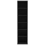 vidaXL Armoire à CD Noir 21x20x88 cm Bois d'ingénierie