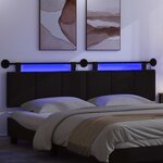 vidaXL Tête de lit suspendue Avec lumière LED Noir Tissu