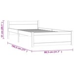 vidaXL Cadre de lit Marron miel Bois massif 75x190 cm Petit simple