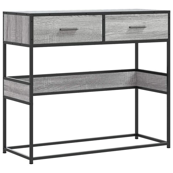 vidaXL Table console sonoma gris 90x35x80 cm bois d'ingénierie