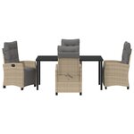 vidaXL Ensemble de jardin 5 pièces en beige poly rattan