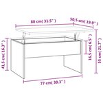 vidaXL Table basse noir 80x50 5x41 5 cm bois d'ingénierie