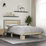 vidaXL Cadre de lit sans matelas chêne sonoma 75x190 cm