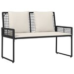 vidaXL Ensemble de meubles d'extérieur 4 Pièces Noir et blanc crème
