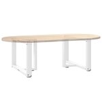 vidaXL Pieds de table basse en T  2 pièces  blanc  70 x 25 x (42-43) cm  acier