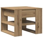 vidaXL Table basse chêne artisanal 55 5x55x45 cm bois d'ingénierie