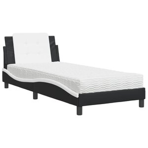 vidaXL Cadre de lit sans matelas Zadar noir et blanc 80x200 cm similicuir