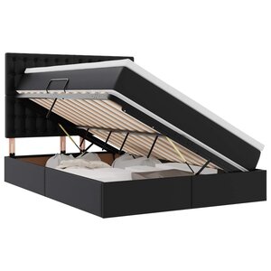 vidaXL Lit avec rangement et LED Noir 140 x 200 cm Simili cuir