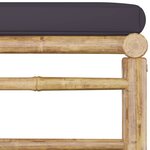 vidaXL Salon de jardin 6 Pièces avec coussins gris foncé bambou