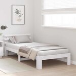 vidaXL Cadre de Lit Blanc en Bois Blanc Bois 75 x 190 cm Simple