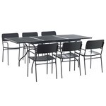 vidaXL Ensemble de salle à manger pour jardin 7 Pièces Anthracite Acier