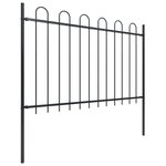 vidaXL Clôture de jardin avec dessus en cerceau Acier 13 6x1 2 m Noir