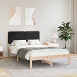 vidaXL Cadre de lit avec tête de lit rembourrée Noir 120 x 190 cm