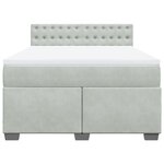 vidaXL Sommier à lattes de lit et matelas Gris clair 160x200cm Velours