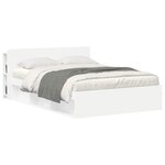 vidaXL Cabinet de Tête de Lit avec stockage Blanc Bois d'ingénierie