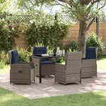 vidaXL Ensemble de salle à manger pour jardin 5 Pièces Gris Poly rotin