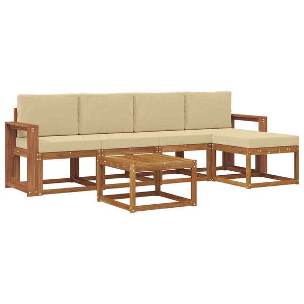 vidaXL Ensemble de canapés d'extérieur 6 Pièces Naturel et Beige