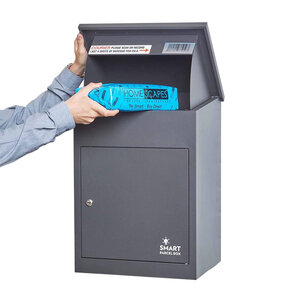 Boîte à colis moyenne 1 porte Gris foncé à accès frontal Acier galvanisé SMART PARCEL BOX™
