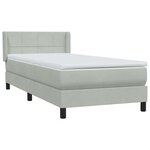 vidaXL Sommier à lattes de lit et matelas gris clair 90x220 cm velours