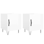 vidaXL Tables de chevet 2 Pièces blanc brillant 40x40x50 cm