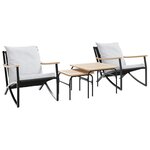 vidaXL Ensemble de meubles de balcon 4 Pièces avec coussins acier noir