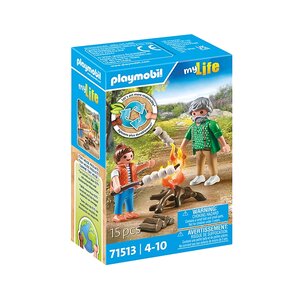 PLAYMOBIL 71513 - my Life Grand-père avec petite fille et feu de camp