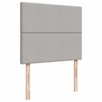 vidaXL Sommier à lattes de lit matelas LED gris clair 120x190 cm tissu