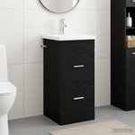 vidaXL Meuble de salle de bain avec évier Chêne noir 42 x 40 x 84 5 cm