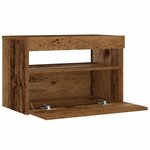 VidaXL Table de chevet avec lumières LED vieux bois bois d'ingénierie