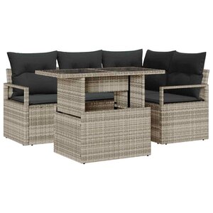 vidaXL Ensemble de canapé de jardin 5 Pièces Gris clair 100 x 55 x 73 cm