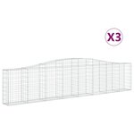 vidaXL Paniers à gabions arqués 3 Pièces 400x30x80/100 cm Fer galvanisé