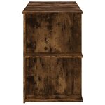 Bureau table poste de travail meuble d'ordinateur informatique étude chêne fumé 140 x 50 x 75 cm bois d'ingénierie brun 02_0023578