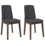 vidaXL Chaises à manger coussins 2 Pièces marron bois massif caoutchouc