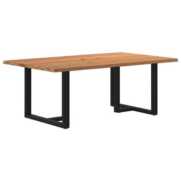 vidaXL Table à manger et bord naturel bois massif chêne rectangulaire