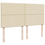 vidaXL Sommier à lattes de lit avec matelas Crème 180x200 cm Tissu