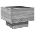 vidaXL Table de chevet avec LED infini sonoma gris 40x40x30 cm