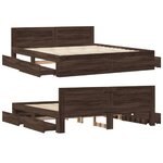 vidaXL Cadre de lit avec tête de lit chêne marron 200x200 cm