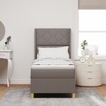 vidaXL Lit à ressorts avec matelas taupe 80x200 cm en tissu