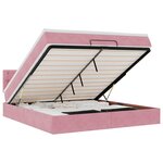 VidaXL Cadre de lit ottoman avec matelas rose 160x200 cm velours