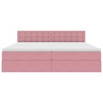 vidaXL Lit de rangement LED avec matelas Rose 200 x 200 cm Velours