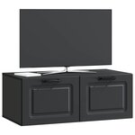 vidaXL Meuble TV mural Noir 78 5 x 41 x 30 cm Bois d'ingénierie