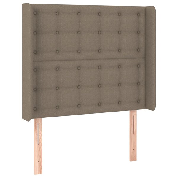 vidaXL Tête de lit avec oreilles Taupe 103x16x118/128 cm Tissu