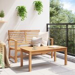 vidaXL Ensemble de canapé de jardin 2 Pièces Naturel Bois de teck solide