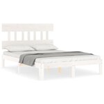vidaXL Cadre de lit sans matelas blanc bois de pin massif