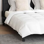 vidaXL Ensemble de Duvet avec oreiller 3 Pièces Blanc Plume de canard