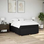 vidaXL Sommier à lattes de lit avec matelas Noir 140x200 cm Tissu
