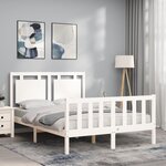 vidaXL Cadre de lit sans matelas blanc bois de pin massif