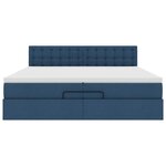VidaXL Cadre de lit ottoman avec matelas bleu 200x200cm tissu